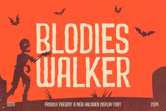 Blodies Walker Font: Spooky Display Type for Web Design