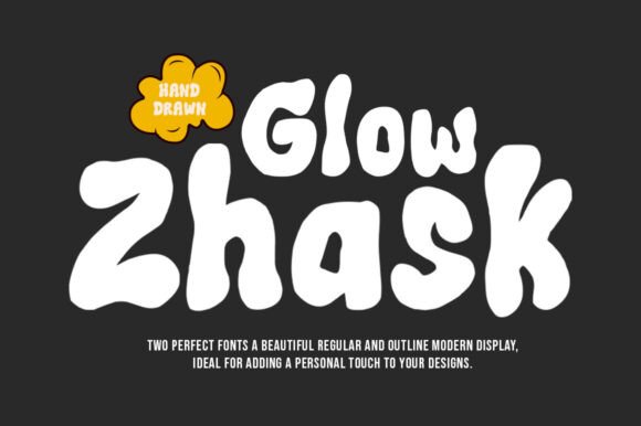 Glow Zhask Font: Hand-Brushed Charm for Makers